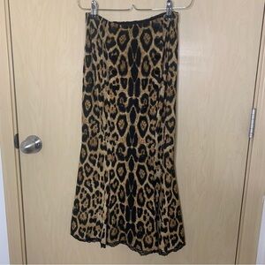 Women's Vfshow Vfemage Size Small Animal Print Midi Skirt